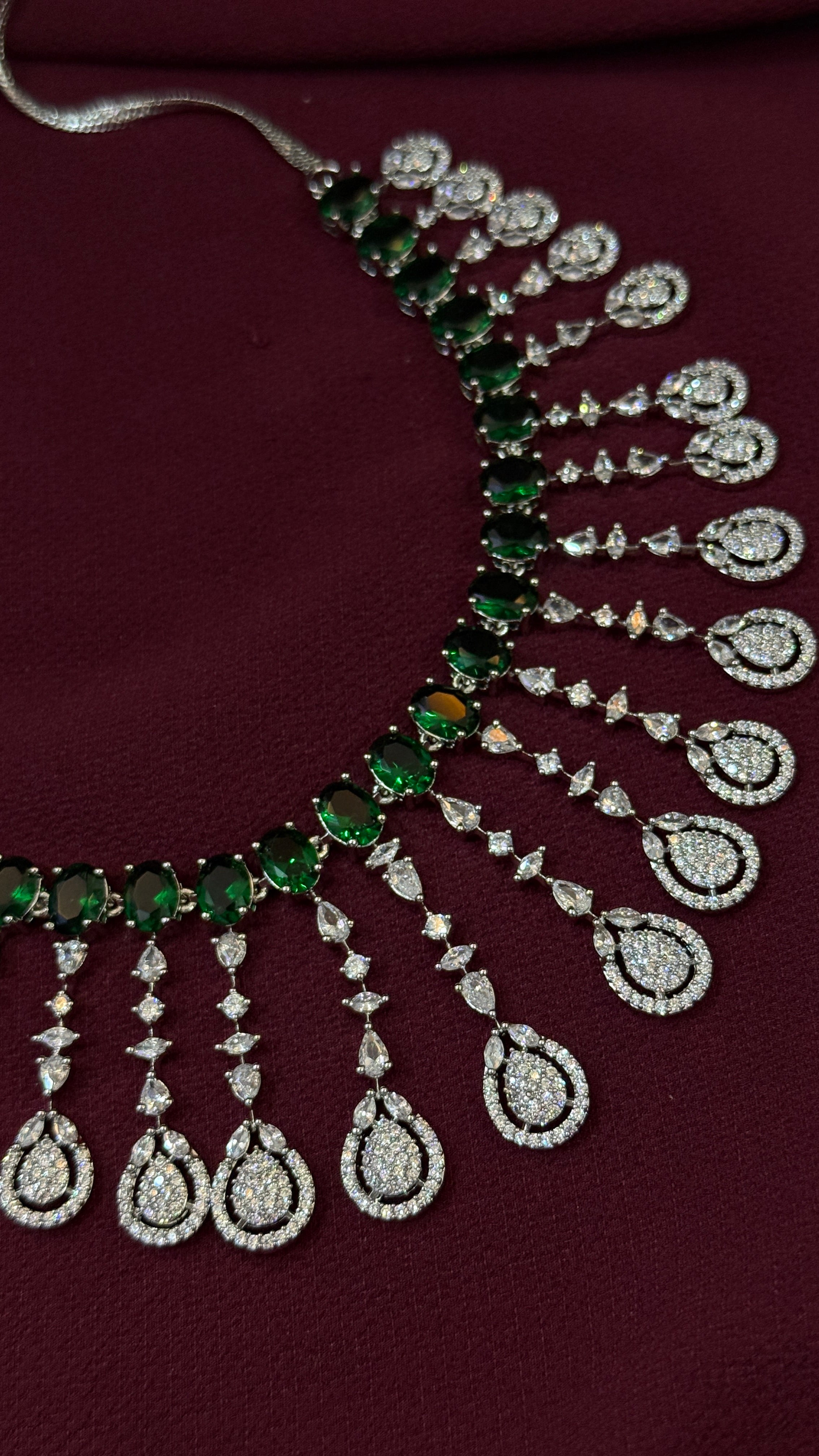 Luxury Green American Diamond-Emerald Cascade